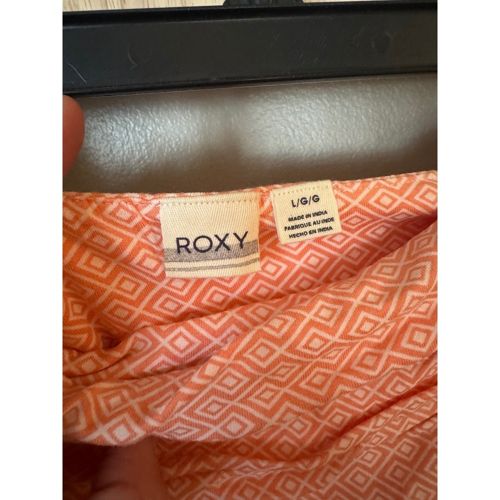 Roxy Great Heights Coral Geometric Strapless Ruched Romper ARJWD03071 Size Large - Picture 4 of 5